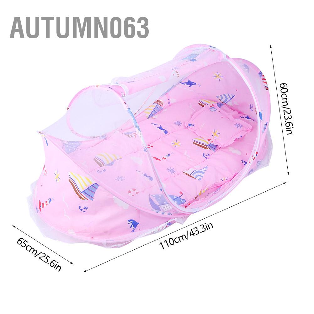 Autumn063 3 Cái/bộ Di Động Có Thể Gập Lại Lều Chống Muỗi Cho Trẻ Sơ Sinh Ngủ Du Lịch Bé