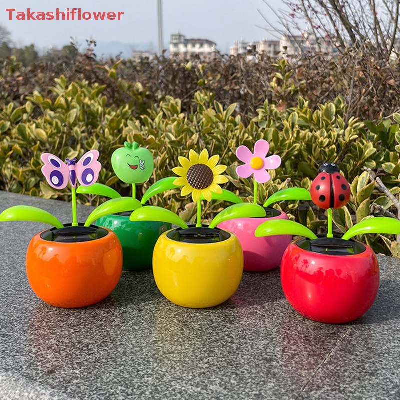 (Takashiflower) Chậu Hoa Bướm Lắc Tự Động Trang Trí Nội Thất Xe Hơi