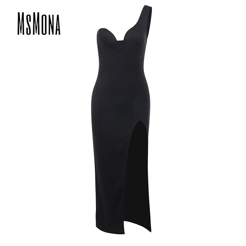 Đầm Midi Không Tay Hở Vai Màu Trơn Thời Trang 2023 Dành Cho Nữ