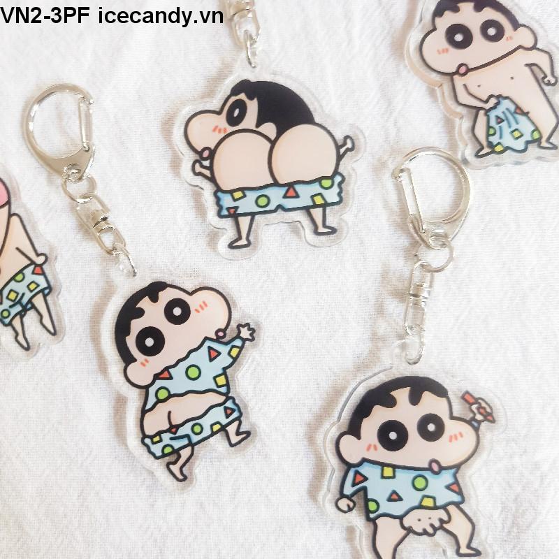 🥟ice🥟Móc Khóa Hình Cậu Bé Bút Chì Shin-chan Bằng Acrylic Trong Suốt Dễ Thương