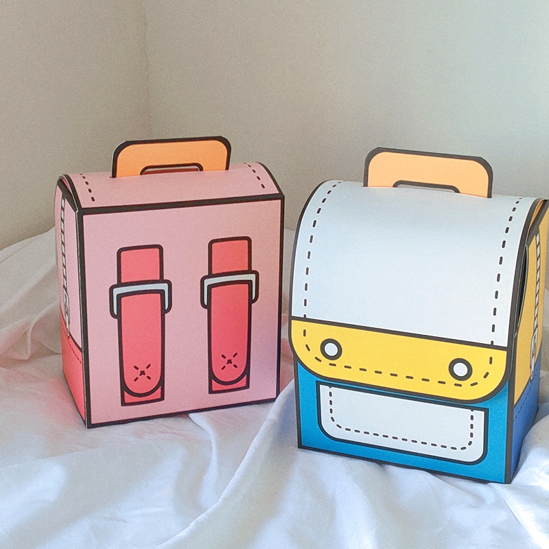 Túi Giấy Đựng Đồ Ăn Vặt In Hình Hoạt Hình Sáng Tạo Siêu Bền Cho Trẻ Em DIY