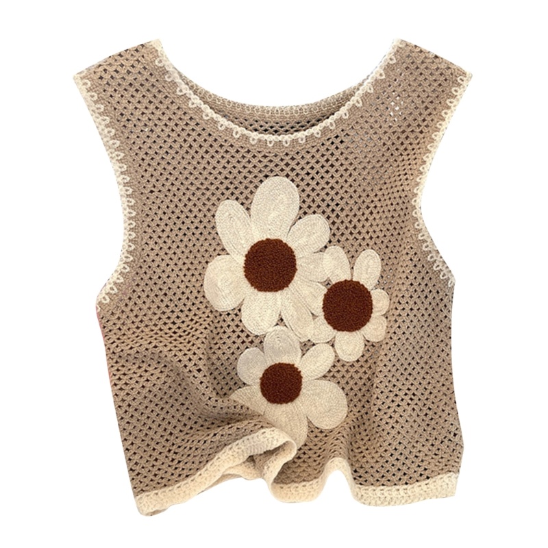 Xiangbao Áo Tank Top Dệt Kim Cổ Tròn Không Tay Cho Nữ Chụp Ảnh
