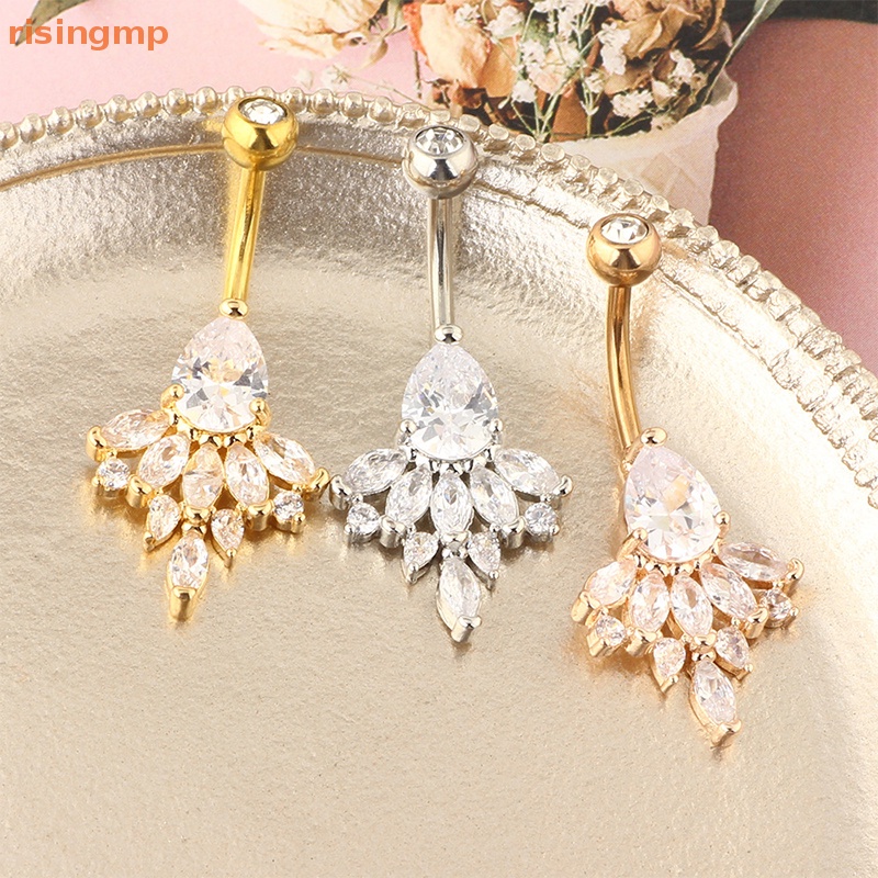 Khuyên Rốn Bằng Thép Không Gỉ Đính Đá Zircon Quyến Rũ Thời Trang Cho Nữ