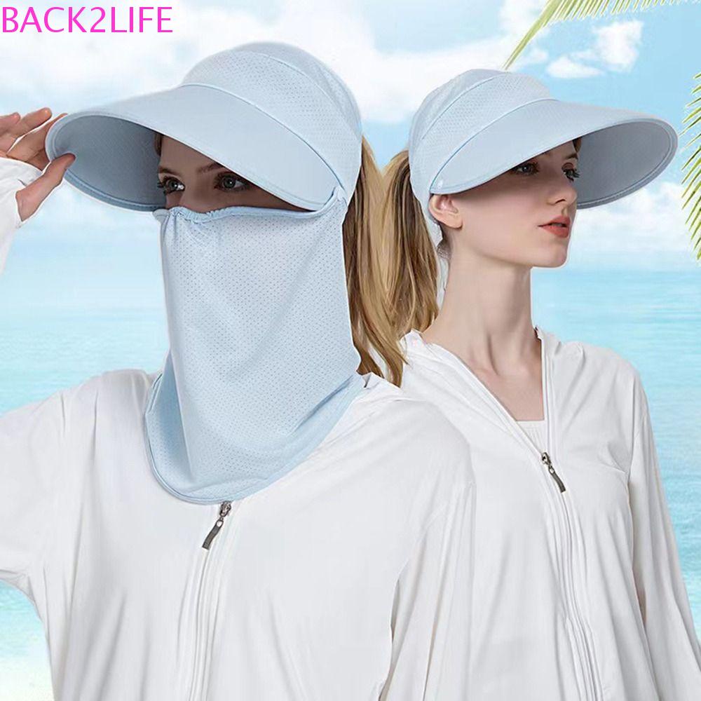 Nón Chống Nắng / Tia UV Hở Chóp Thoáng Khí Kèm Khẩu Trang Che Mặt Có Thể Tháo Rời Tiện Dụng BACK2LIFE