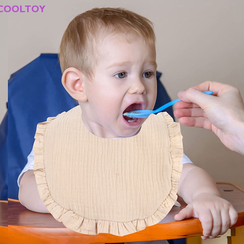 1 Yếm Ăn Vải Cotton Mềm Phối Ren Có Thể Điều Chỉnh Cho Bé