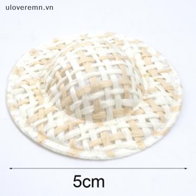 Set 10 Nón Rơm Mini 5cm Trang Trí Nhà Búp Bê