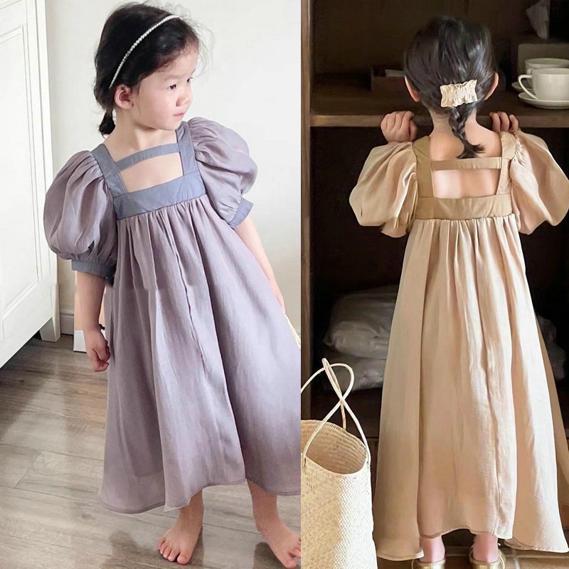 Hàng Có Sẵn Đầm Công Chúa Mùa Hè Tay Ngắn Phong Cách Hàn Quốc Dễ Thương Cho Bé Gái