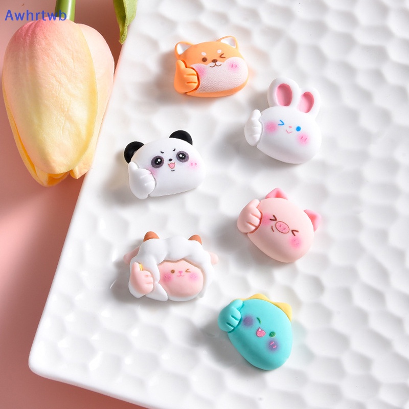 Set 10 Tượng Động Vật Hoạt Hình Mini Bằng Nhựa Resin Trang Trí Ốp Điện Thoại / Bánh Kem DIY Mới