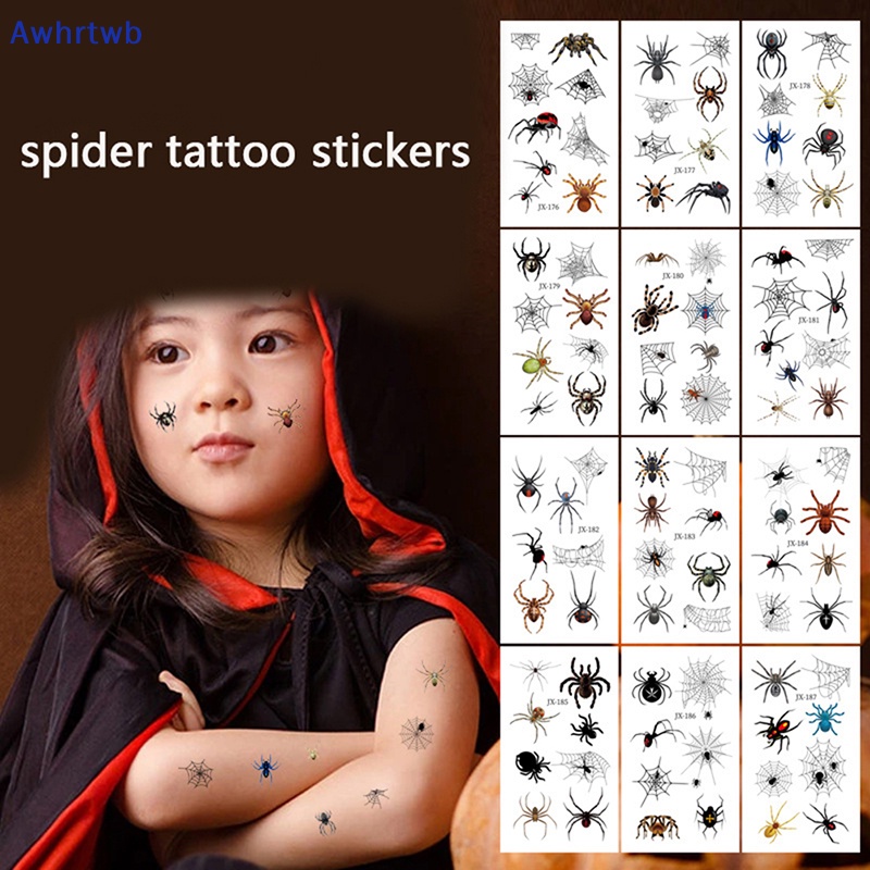 Set 12 Hình Xăm Dán Trang Trí Cơ Thể Chủ Đề Halloween Mới