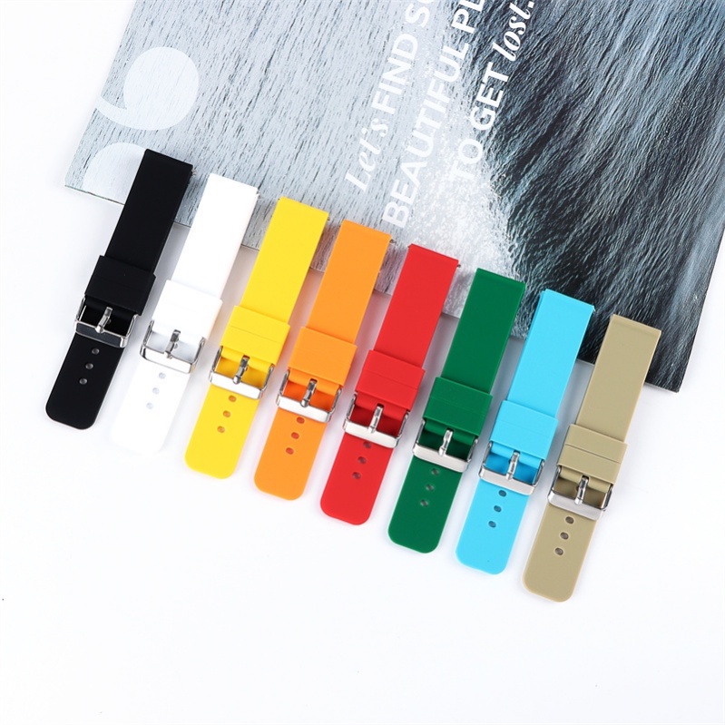 Dây Đeo Đồng Hồ Thay Thế Bằng Silicone Mềm Tháo Lắp Nhanh Chống Nước 18mm 20mm 22mm 14Mm 16mm