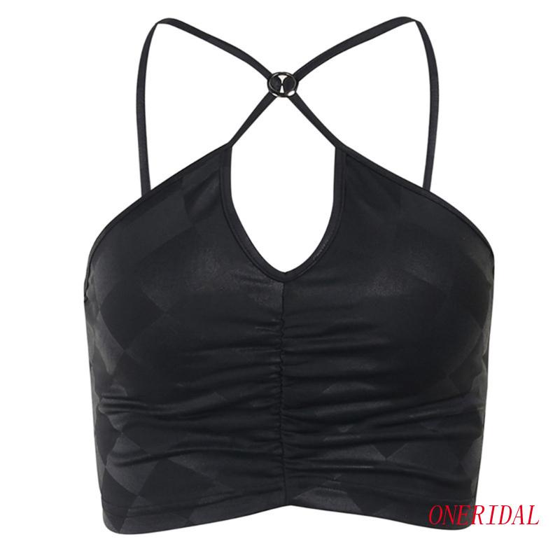 Áo Croptop Sát Nách Màu Trơn Dáng Ôm Hở Lưng Quyến Rũ Cho Nữ