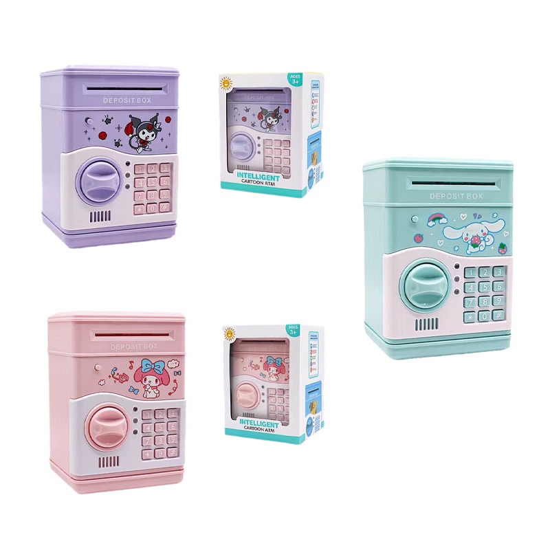 Ống Heo Tiết Kiệm Tiền Hình Mèo Cinnamoroll Hoạt Hình Có Mật Khẩu Cho Trẻ Em