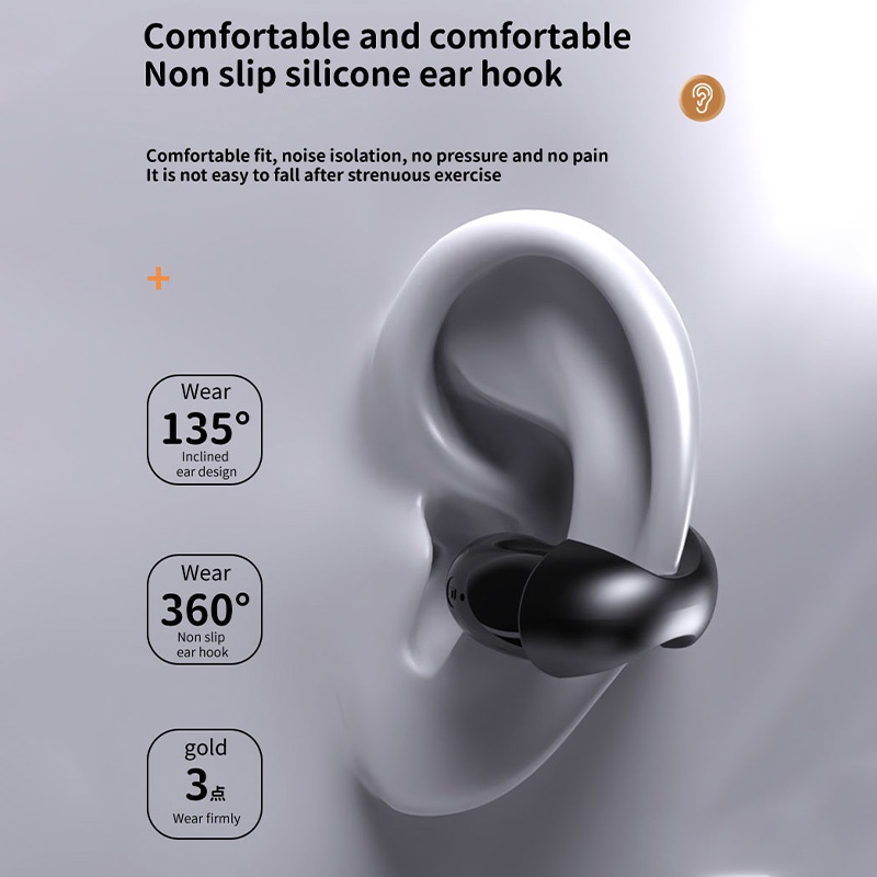 Tai Nghe Không Dây Q96 TWS Bluetooth 5.3 Thiết Kế Kẹp Tai Có Đèn LED Phong Cách Thể Thao