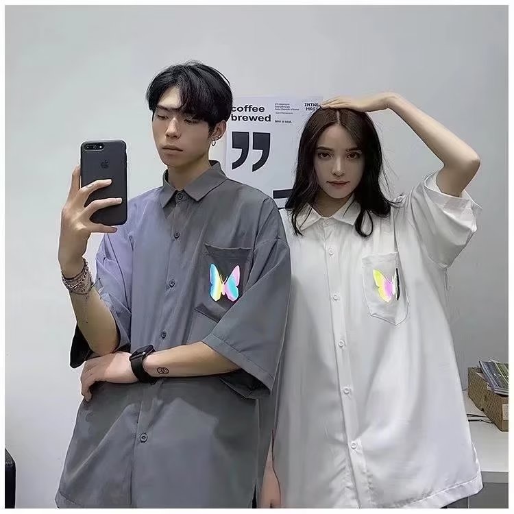 Áo Thun Ngắn Tay Form Rộng Họa Tiết Kẻ Sọc 5 / 7 Điểm Thời Trang Mùa Hè Cho Nam