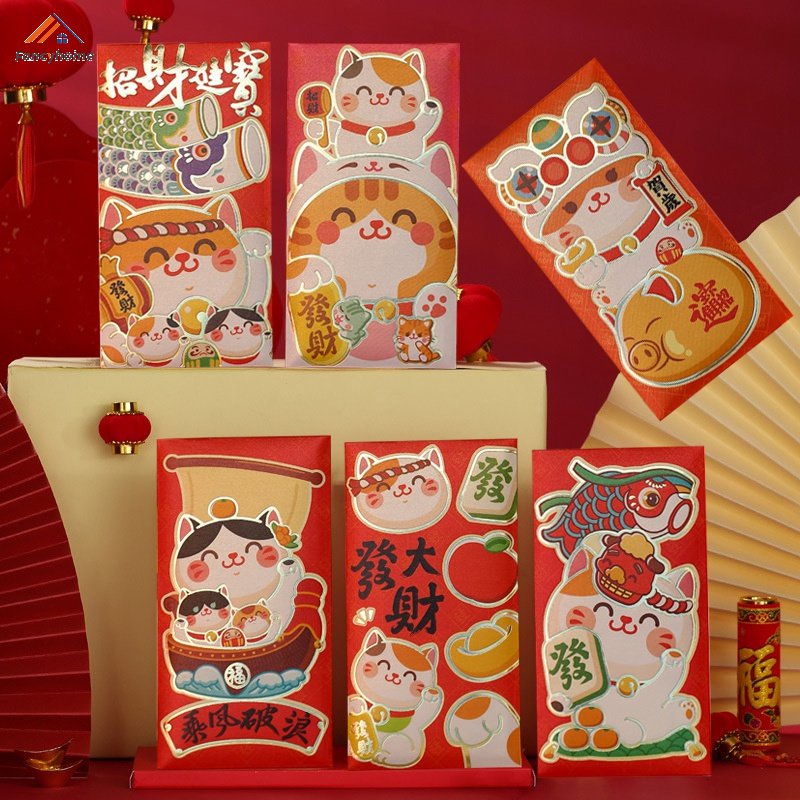 Túi Đỏ In Nhân Vật Hoạt Hình Fu Cho Lễ Hội Mùa Xuân