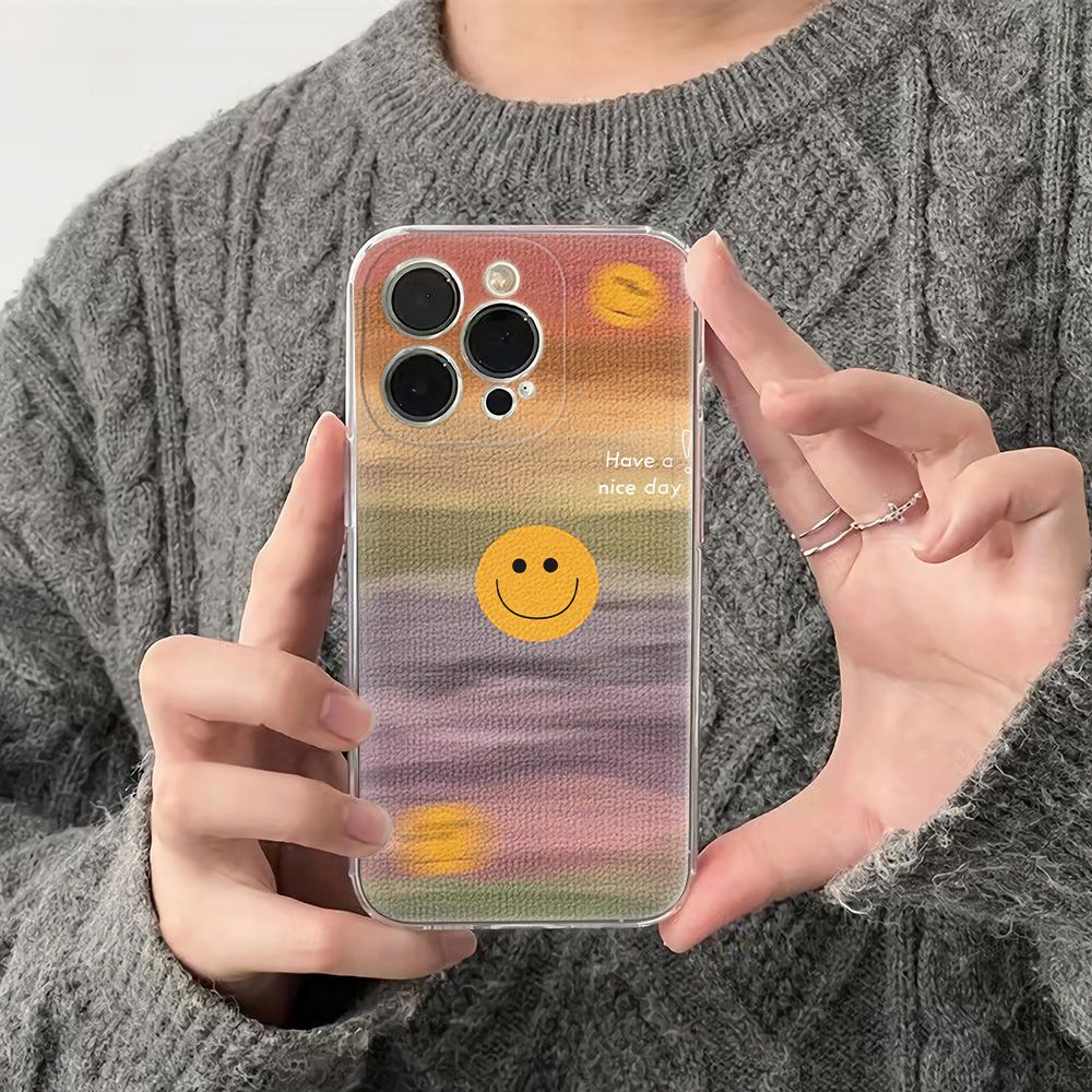 ✅Ốp Điện Thoại BBTO Mềm Chống Sốc 6In Màu Vàng Họa Tiết Mặt Cười Đơn Giản Cho Apple Iphone 7814pro11 1213 max