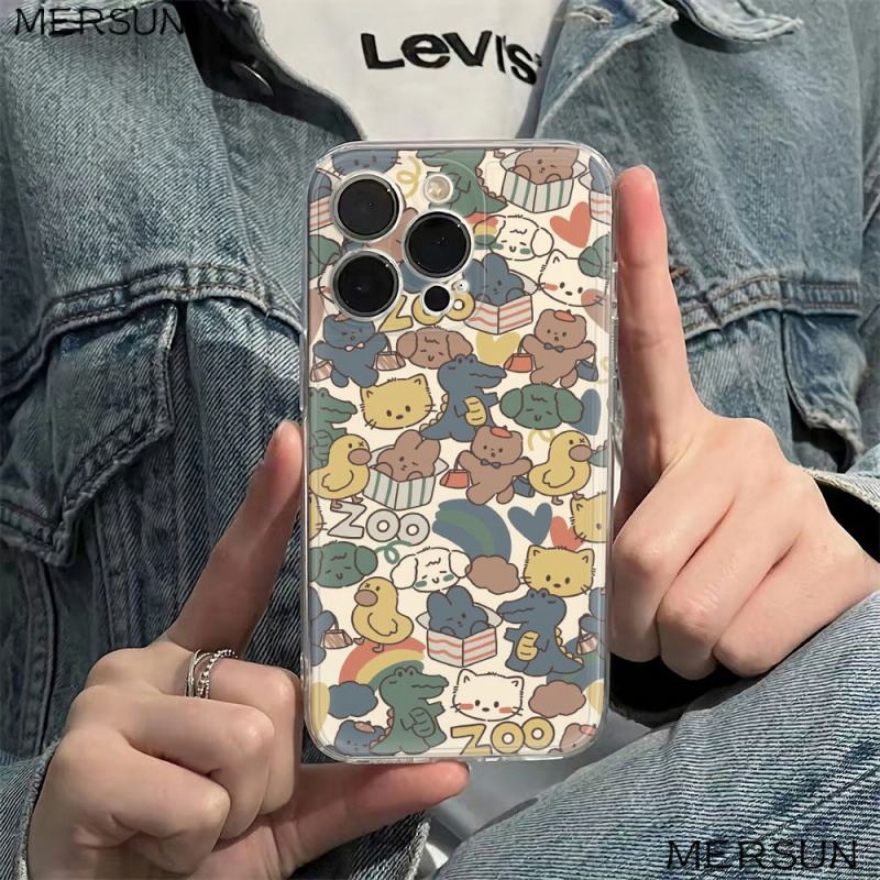✅Ốp Điện Thoại Mềm Chống Sốc In Hình Động Vật Đơn Giản Cho Apple Iphone 14pro Max6In78 13iPhone1211plus