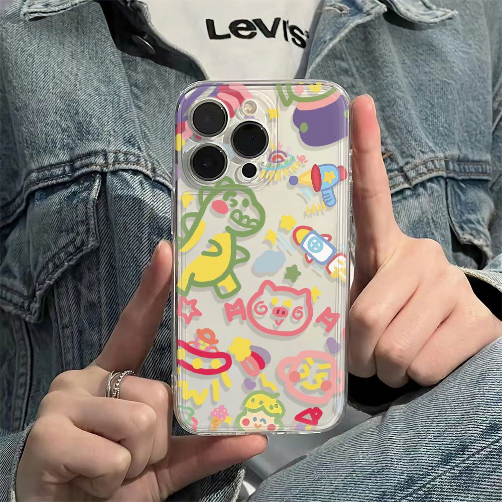 ✅Ốp Điện Thoại Dẻo Họa Tiết Hoạt Hình Phong Cách Graffiti Đơn Giản Chống Sốc Cho Iphone 6In 11iPhone12 78 14pro max plus 13
