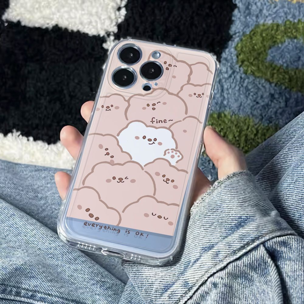 ✅Ốp Điện Thoại Mềm Chống Sốc In Hình Gấu 6In Dễ Thương Phong Cách Đơn Giản Cho Iphone 13iPhone1278max 11 14pro
