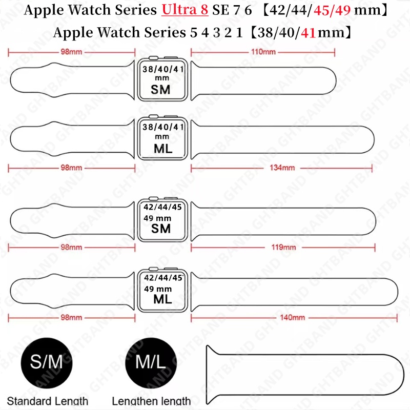Dây Đeo Silicone Thoáng Khí Cho Đồng Hồ Thông Minh Apple Watch 7 8 6 5 4 3 2 41mm 45mm 40 44 38 42mm i-Watch serie SE 6 Ultra 49mm