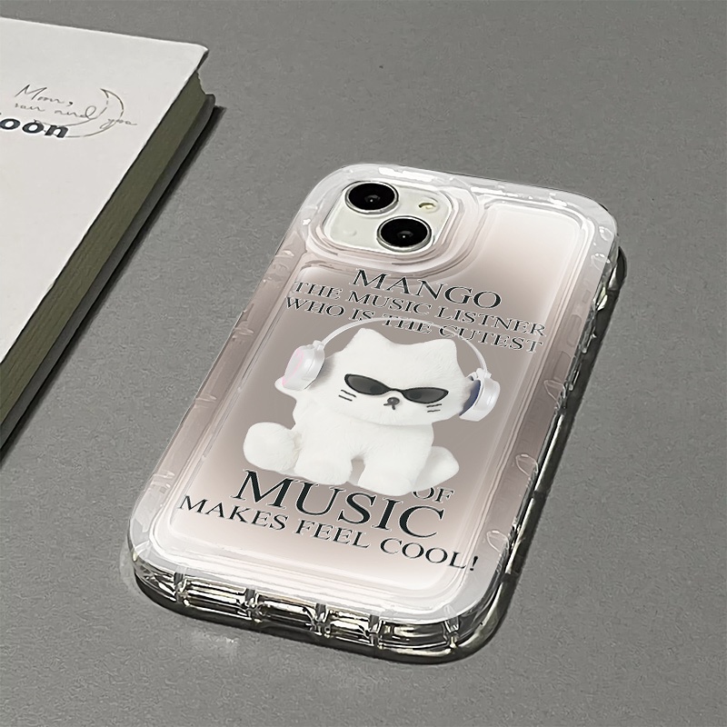 Ốp Điện Thoại Silicon TPU Mềm Chống Sốc In Hình Mèo Âm Nhạc Dễ Thương Cho IPhone 14 13 11 12 Pro XS Max X XR 7 + 8 Plus