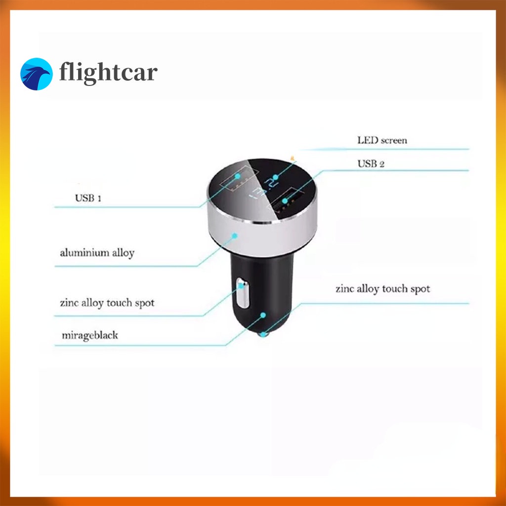 Tẩu Sạc Nhanh 2 Cổng USB 3.1A Màn Hình LCD 12-24V K-121 Chuyên Dụng Cho Xe Hơi