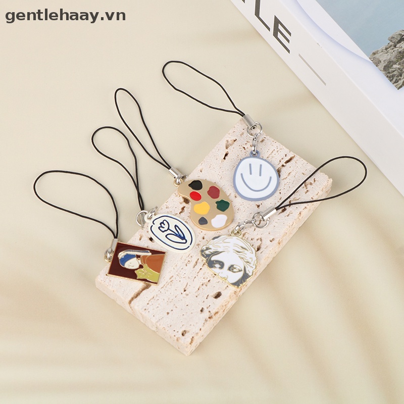 Gg Dây Móc Khóa Kim Loại Hình Bảng Màu Dầu Paing Hoa Trang Trí Túi Xách / Điện Thoại / Ổ Đĩa U