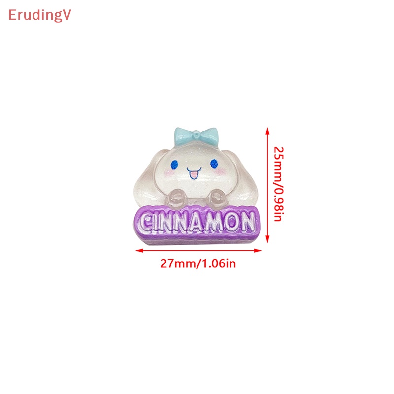 Bộ 2 Phụ Kiện Trang Trí Hình Cinnamoroll / Hello Kitty / Kuromi Bằng Nhựa Phát Quang Độc Đáo DIY