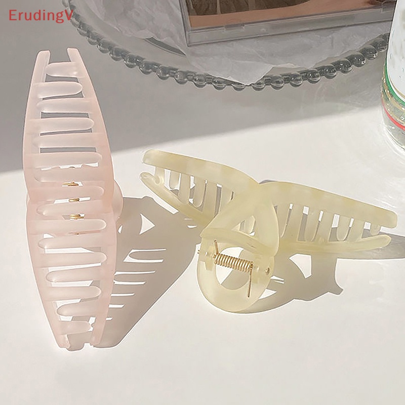 Kẹp Tóc Càng Cua Lớn Bằng Nhựa Màu Trơn Thời Trang Cho Nữ
