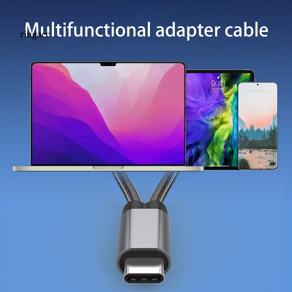 Cáp Sạc Nhanh USB Type C 2 Trong 1 Tốc Độ Cao Cho Máy Tính