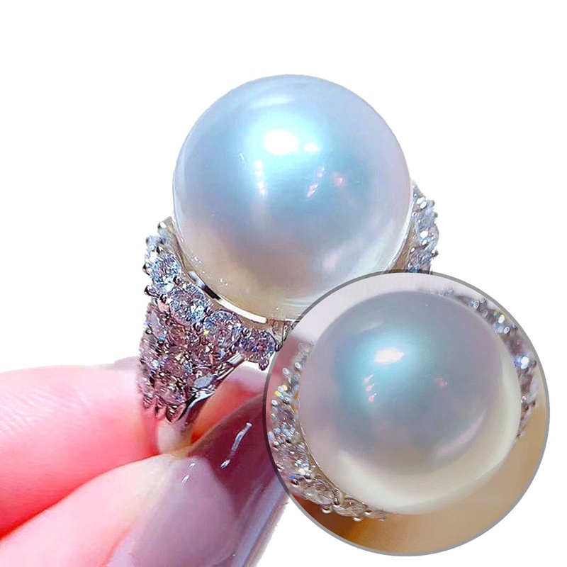 Nhẫn Bạc Đính Ngọc Trai Nhân Tạo Lấp Lánh Sang Trọng Thời Trang Cho Nữ