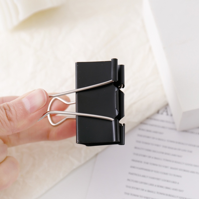 Kẹp Giấy Tài Liệu Đuôi Dài Màu Đen Đa Năng