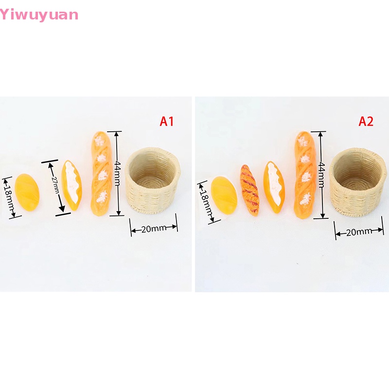 Bộ 4 / 5 Bánh Mì Đồ Chơi Trang Trí Nhà Búp Bê Tỉ Lệ 1: 12 Mới