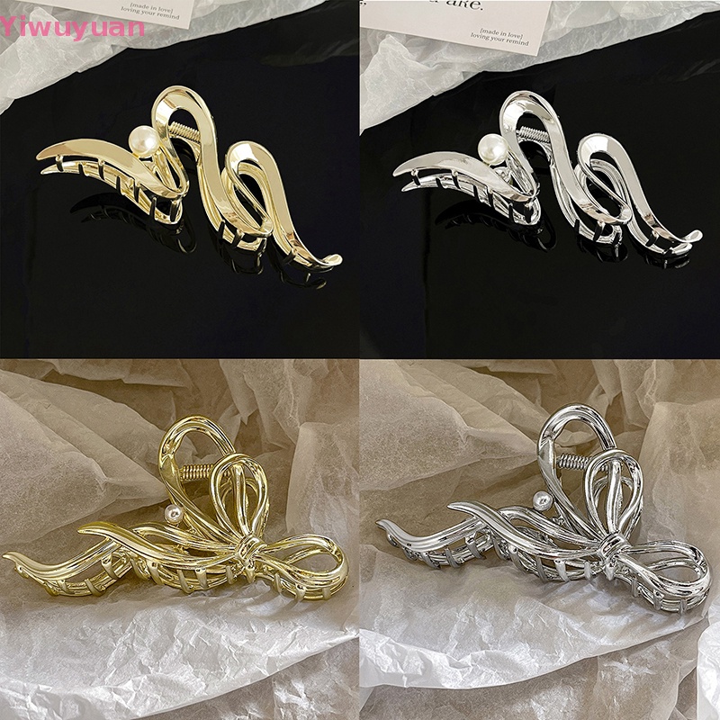 Kẹp Tóc Kim Loại Đính Hạt Ngọc Trai Thời Trang Cho Nữ