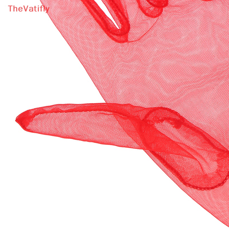 Găng Tay Lưới Mỏng Ngắn Trong Suốt Cho Nữ