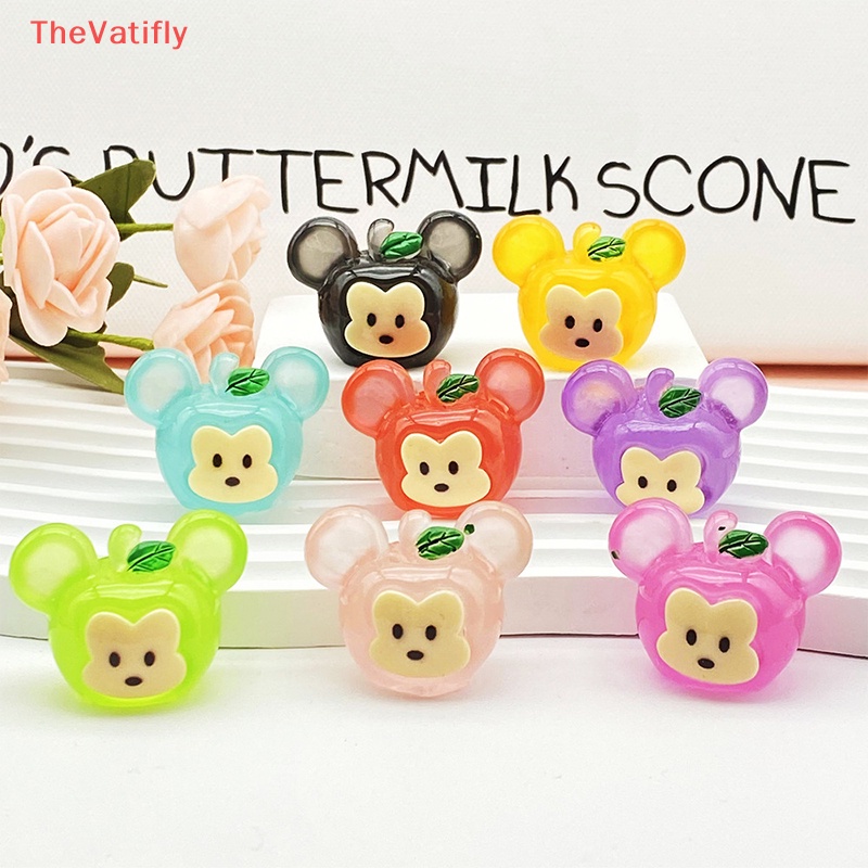 [Thevalifly] Set 2 Mặt Dây Chuyền Nhỏ Bằng Resin Phát Quang Hình Động Vật Hoạt Hình Dễ Thương Ch