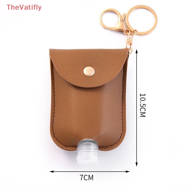[Thevalifly] Chai Đựng Nước Rửa Tay Khử Trùng Bằng Da Có Móc Khóa Có Thể Nạp Lại