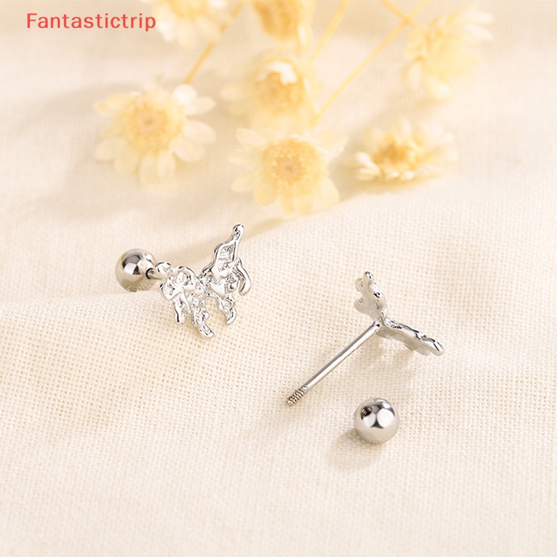 1 Đôi Bông Tai Hình Bướm Xoắn Ốc Thời Trang Dành Cho Nữ