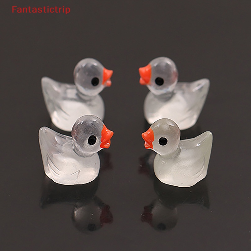 [Fantastictrip] Set 10 Chú Vịt Nhỏ Bằng Nhựa Phát Sáng Trong Bóng Tối Trang Trí Vườn Dễ Thương Mới
