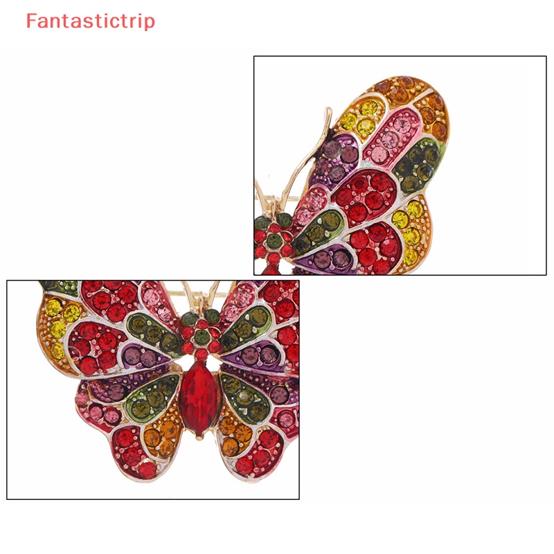 Ghim Cài Áo Hình Bướm Đính Đá Nhiều Màu Sắc Thời Trang Mới
