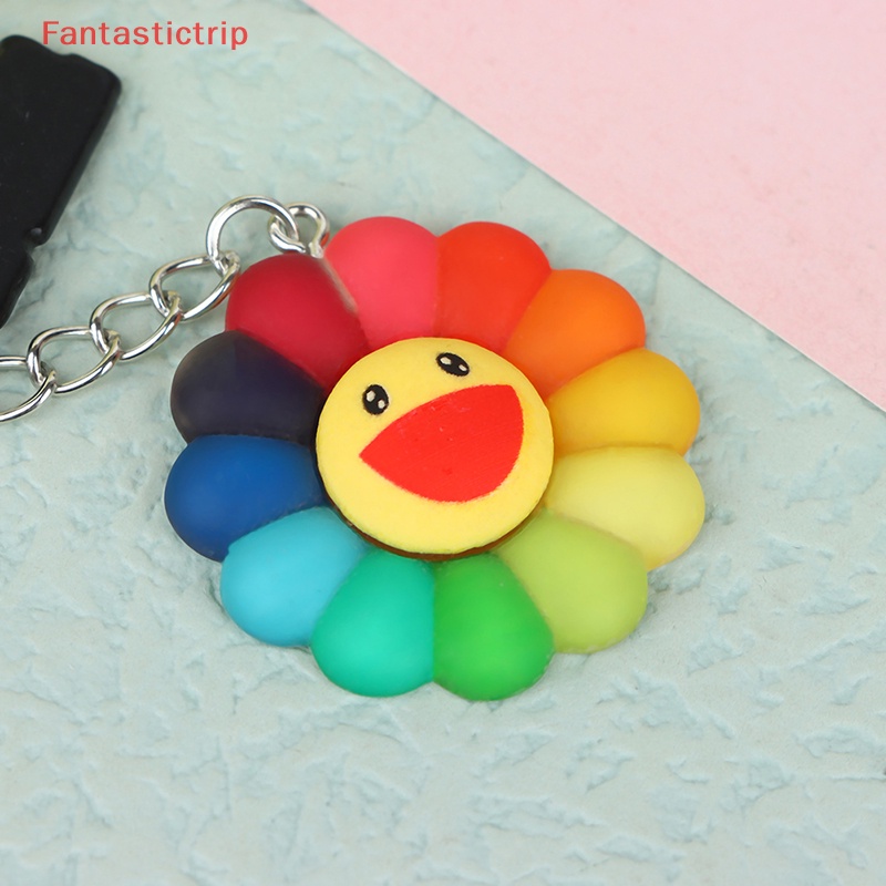 [Fantastictrip] Móc Khóa Hình Hoa Hướng Dương Mặt Cười Hoạt Hình Nhiều Màu Sắc Dễ Thương Dành Cho