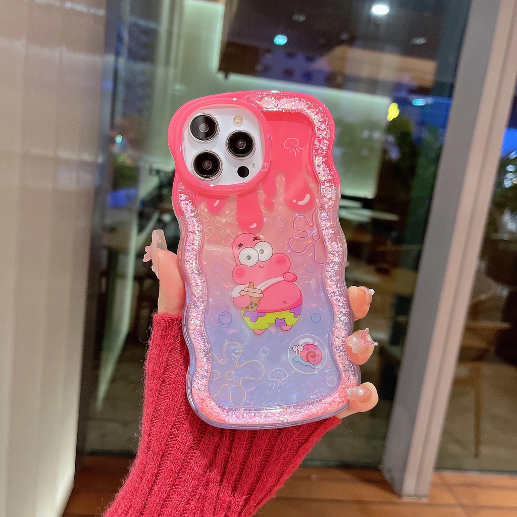 Ốp Điện Thoại TPU Dẻo Dạng Cát Chảy Họa Tiết Hoạt Hình Spongebob Patrick Star Cho iPhone 12 13 14 Pro Max