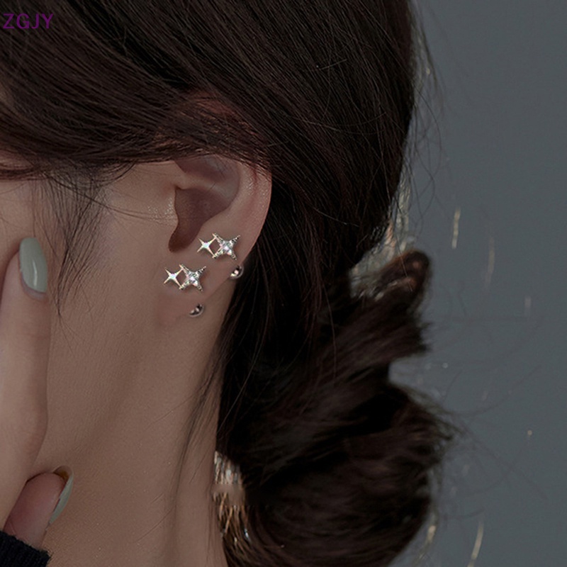 1 Đôi Khuyên Tai Hình Ngôi Sao Dạng Xoắn Ốc Dành Cho Nữ Mới