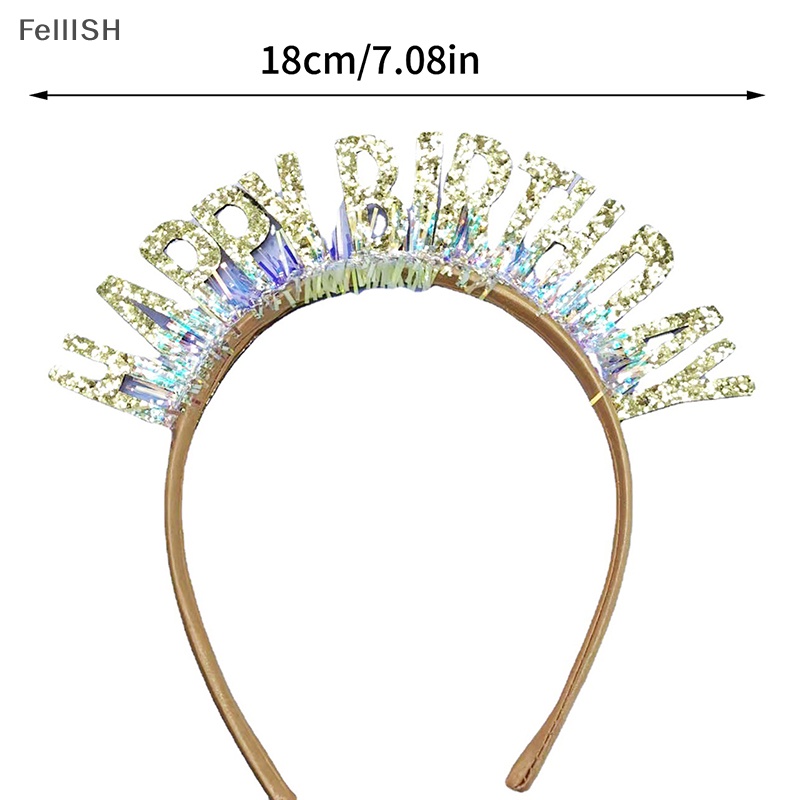 Băng Đô Đính Kim Sa Màu Hồng / Bạc / Xanh Dương Lấp Lánh Trang Trí Tiệc Sinh Nhật Cho Bé Gái 439br