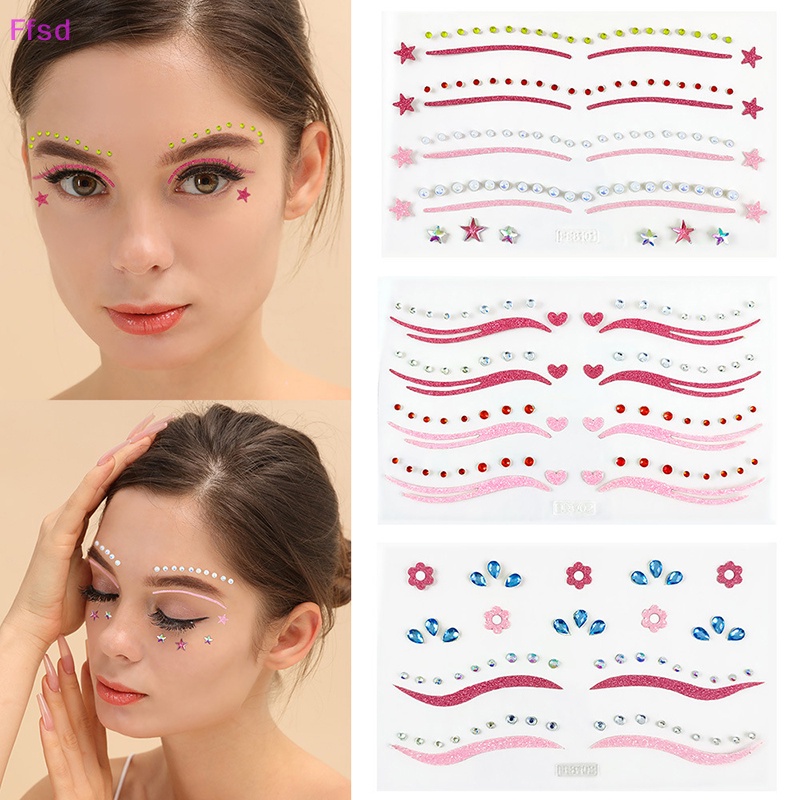 {Ffsd} Miếng Dán Kẻ Mắt Pha Lê Hình Bướm Trang Điểm Lễ Hội * Bán Chạy