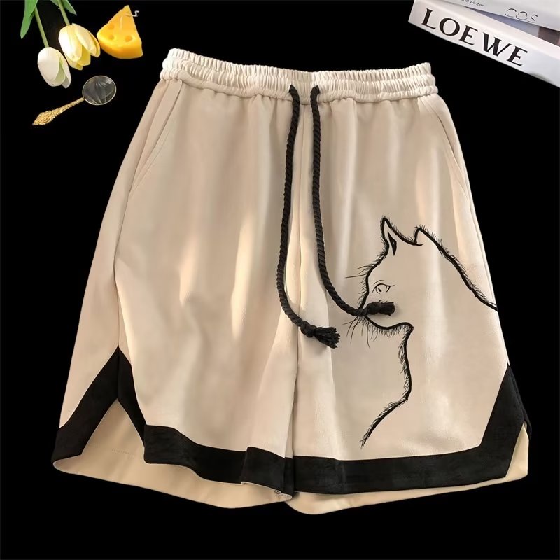 Quần Short Thể Thao Da Lộn Phối Màu Tương Phản Thời Trang Mùa Hè Cao Cấp Phong Cách Mới Cho Nam