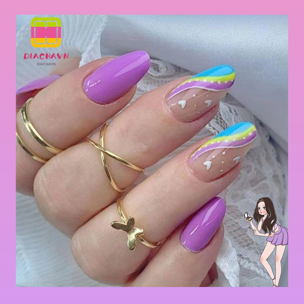 Set 24 Móng Tay Giả Dạng Nhấn Diy