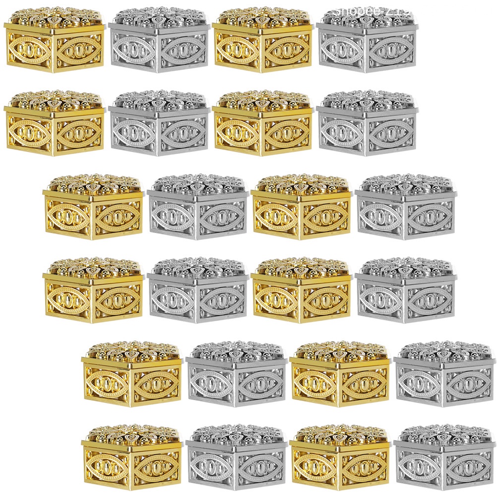 Set 24 Túi Nhựa Đựng Kẹo 6X6X3CM Trang Trí Tiệc Cưới