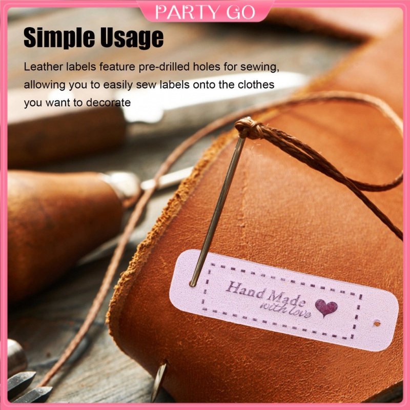 Set 60 Miếng Nhãn Bằng Da Nhiều Màu Dùng Để May Vá Quần Áo