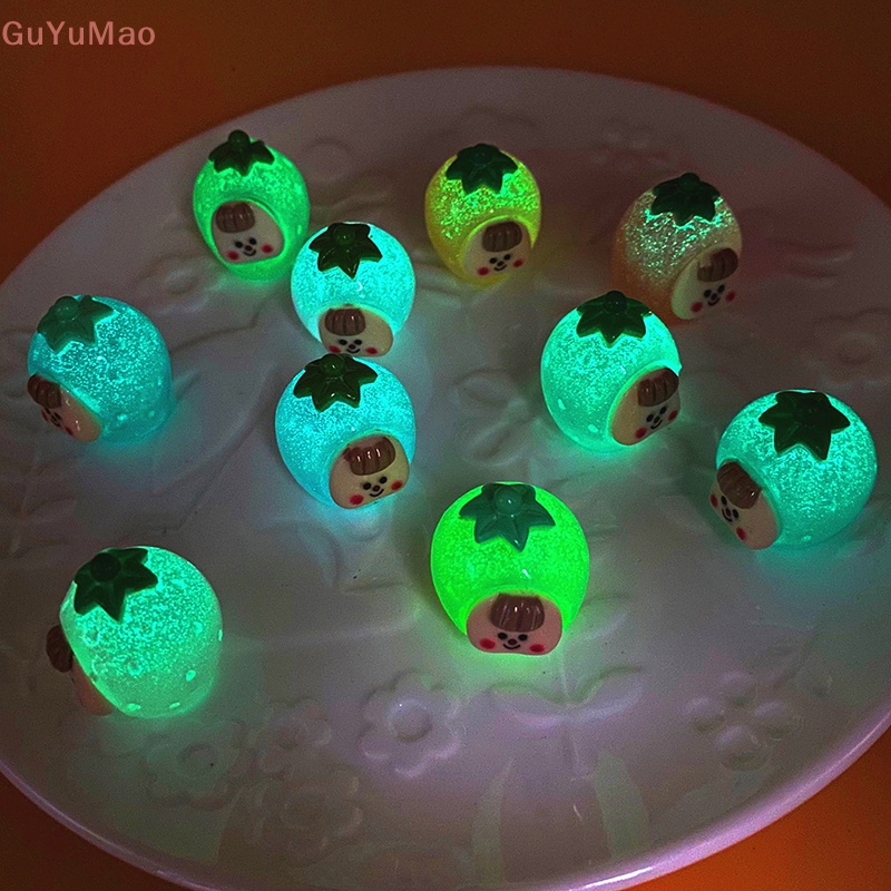 Bộ 2 Đồ trang trí Trái Dâu Hoạt Hình Phát Sáng Dùng Trang Trí Tiểu Cảnh / Nhà Búp Bê